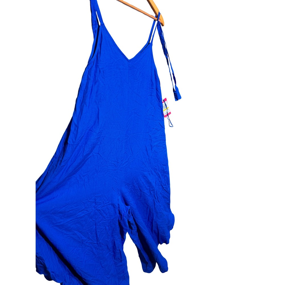 Vince Camuto Womens Cobalt Blue Rayon Flowy Jumpsuit Afterglow Size M - Picture 3 of 6